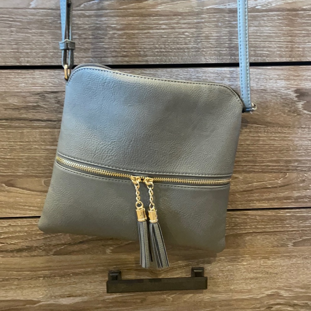 Gray crossbody purse